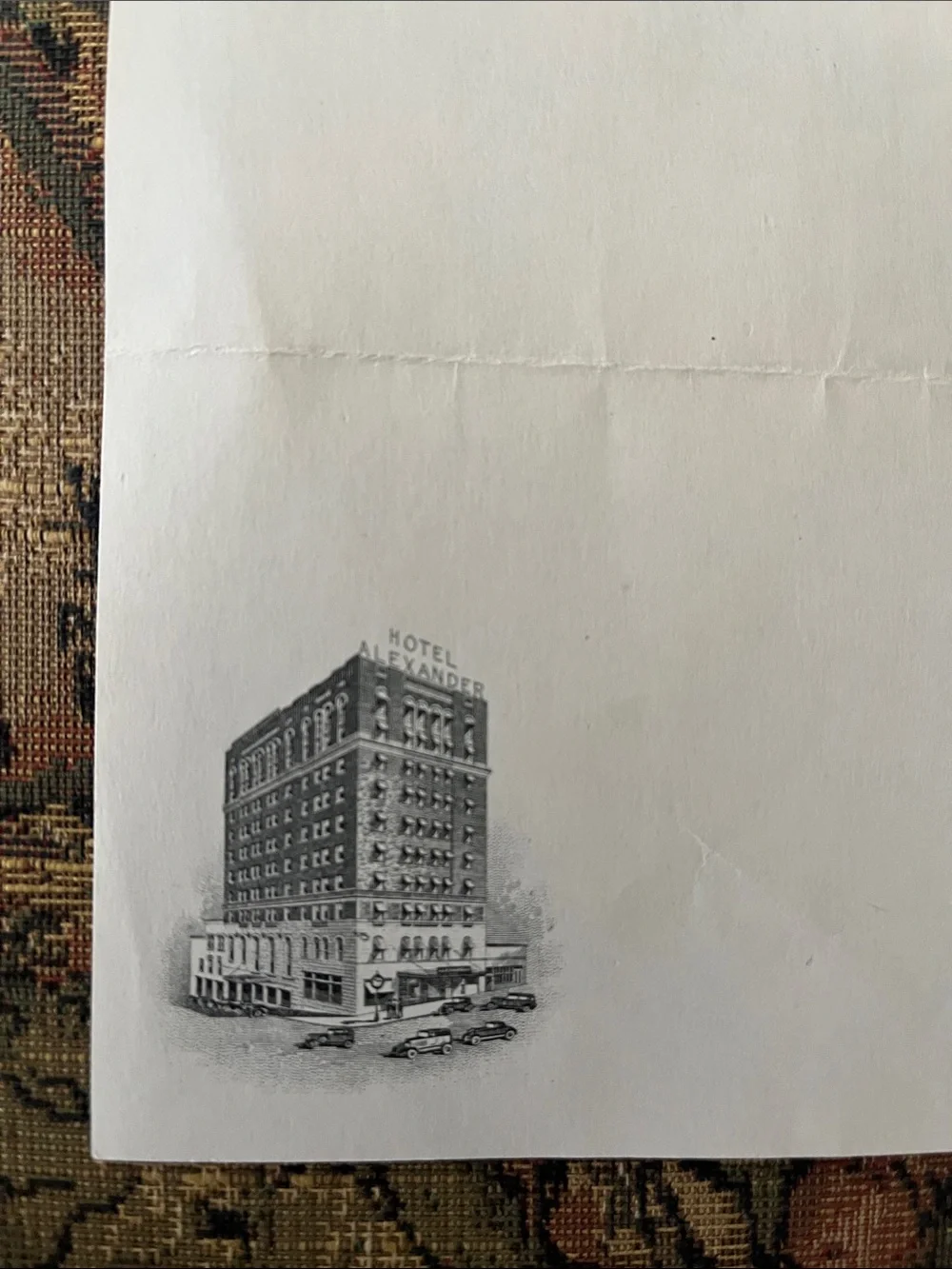Hotel Alexander Hagerstown Maryland Letterhead - Vintage Ephemera
